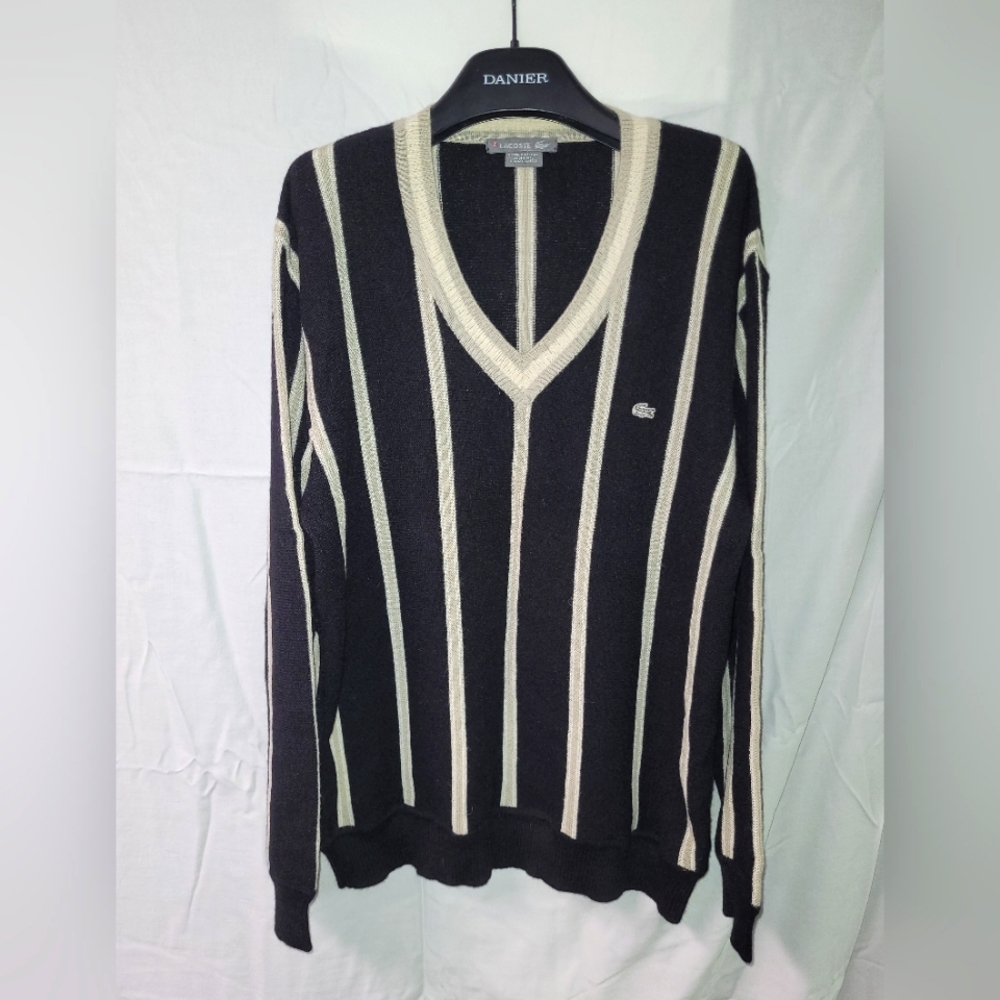 Vintage Lacoste V-Neck Sweater 100% Baby Alpaca